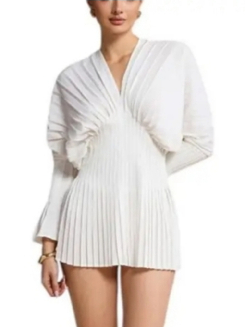 MISGUIDED Pleated Long Sleeve Blouse